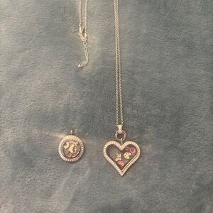 Origami Owl necklace with 2 lockets